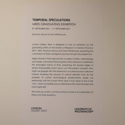 Temporal Speculations Exhibition